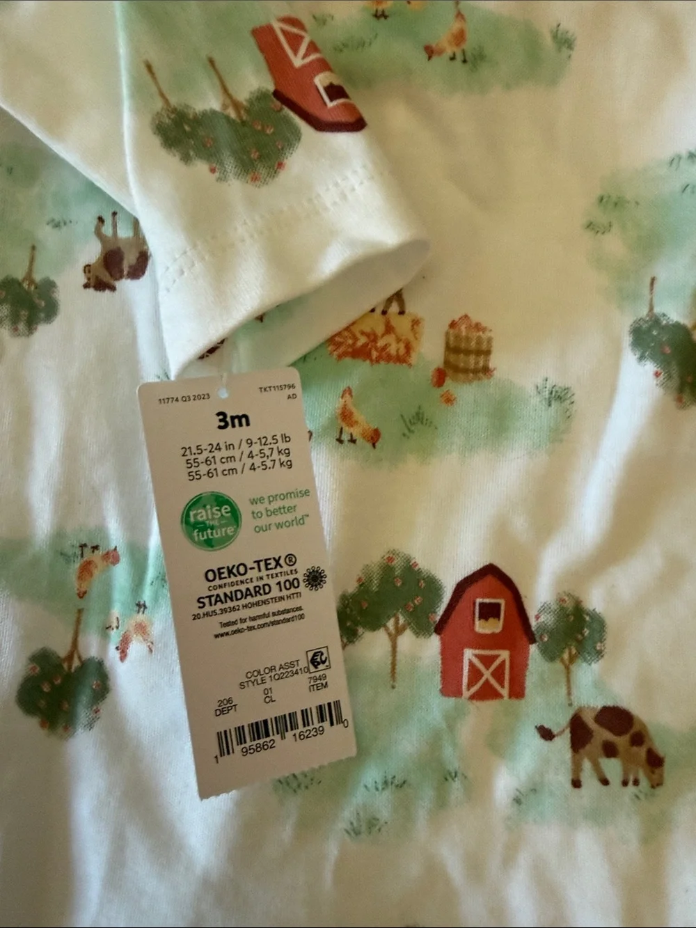 Carter's Farm Tractor Zip-Up Onesie Size 3 Months